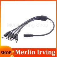 Merlin Irving Shop 5.5*2.1mm 1 Female to 5 Male DC Power Jack Adapter Splitter Plug Connector Cable Supply for CCTV Camera Led Strip Light