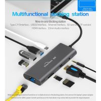 ~ 9 in 1 HDMI USB 3.0 Port Universal Docking Station support Type-C PD fast charge 3-port USB / HDMI / SD / TF LAN Network