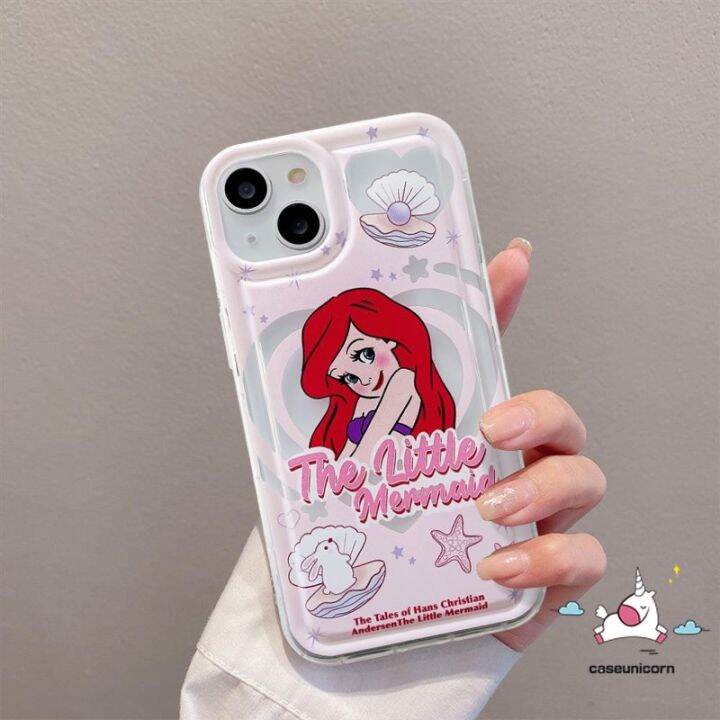 เคสโทรศัพท์มือถือ-tpu-แบบนิ่ม-ลายการ์ตูนเจ้าหญิงดิสนีย์-นางเงือก-กันกระแทก-สําหรับ-iphone-7plus-14-13-12-max-xr-6-6s-x-xs