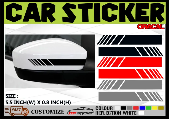 Sidemirror Car Stickers Sticker Kereta Cermin Tepi Belakang 