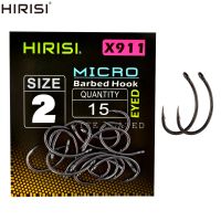 (CIYS outdoor) Hisi 15ชิ้น PTFE เคลือบเหล็กคาร์บอนสูงปลาตะขอไมโครหนามกับตา X911ปลาคาร์พอุปกรณ์ตกปลา