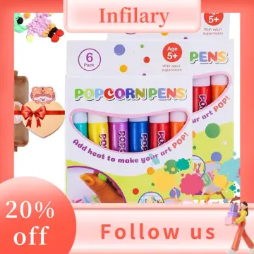 3/6 Colors Magic Popcorn Pens Puffy 3D Art Safe Pen for Greeting Birthday  Cards Kids Children Pens Kids Gifts School Stationery