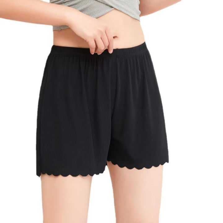 shenghao-กางเกงขาสั้นคลื่นขนาดใหญ่สำหรับผู้หญิงกางเกงเซฟตี้ทำจากผ้าไหมน้ำแข็ง
