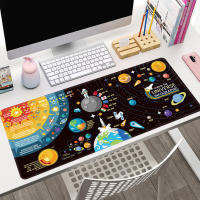 Space Planet Gaming Mouse Pad Deskpad แผ่นรองเม้าส์ยางขนาดใหญ่พื้นผิวสำหรับเมาส์คอมพิวเตอร์ Non-Slip Locking Edge Computer Mat