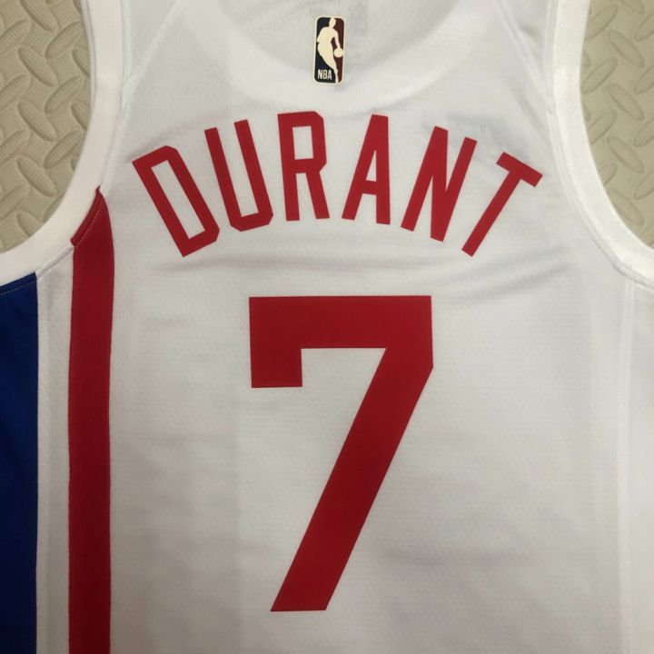 เสื้อกีฬาบาสเก็ตบอล-ลายทีม-brooklyn-nets-kevin-durant-nba-jersey-สีขาว-สําหรับผู้ชาย