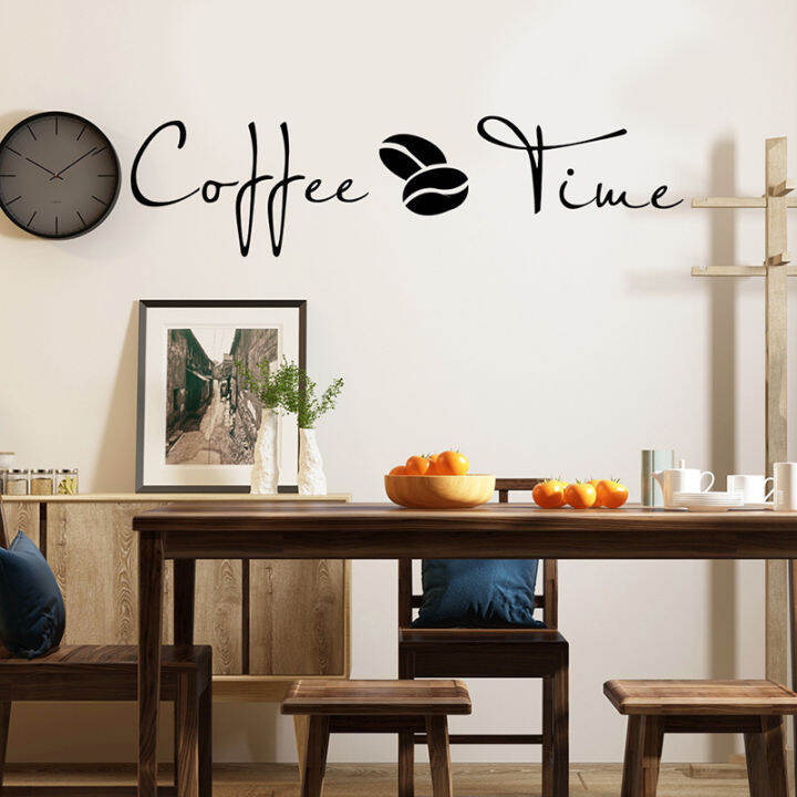Coffee Time Wall Stickers Modern Cafe Art Decal Kitchen Coffee Shop