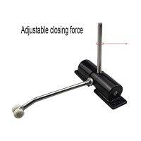 ◎♣๑ Door Closer Household Black Belt Wheel Adjustable Automatic Door Closing Light Zinc Alloy Spring Door Closer