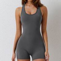 hot【DT】 Seamless One-Piece Short Belly Tightening Workout Set Stretch Gym Push Up Sportswear