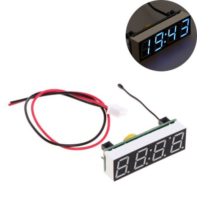 【New】Car 3 In 1 LED DIYนาฬิกาดิจิตอลอุณหภูมิแรงดันไฟฟ้าโมดูลอิเล็กทรอนิกส์DC 5 ~ 30V