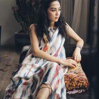 Migu - Summer Maxi Dress ชุดเดรสยาวลายคลื่น มีซับในอย่างดี