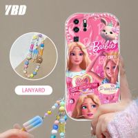 YBD เคสโทรศัพท์ตุ๊กตาบาร์บี้สีชมพูสำหรับ Huawei P50 P40 P30 Pro โปรสาวน่ารักสร้อยข้อมือแฟชั่นเคสโทรศัพท์บุคลิกภาพที่สร้างสรรค์