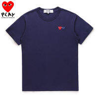 COMME Des Garcons เสื้อยืดสตรีผ้าฝ้ายบริสุทธิ์แขนสั้นสำหรับผู้ชาย,เสื้อยืดคู่รักนุ่มสบายสไตล์น่ารักใส่สบาย