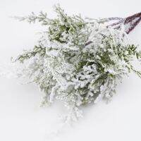 {Decwork}Snow Cover Cedar Needles Table Place Plant สาขาเกล็ดหิมะประดิษฐ์อุปกรณ์ตกแต่งต้นคริสต์มาส DIY Bouquet Gift