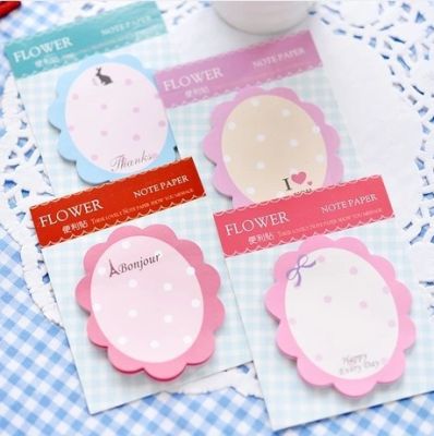 Kawaii Korean Stationery Vintage Flower Sticky Message Notes Cute Notepad Mini Paper Memo Pad