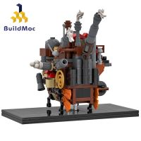 Buildmoc ภาพยนตร์ปราสาทที่เคลื่อนได้ความเสียหายฟิกเกอร์อนิเมะเมืองบ้านภาพยนตร์ผู้เชี่ยวชาญด้านสถาปัตยกรรมญี่ปุ่น Kids Toys บล็อกตัวต่อแบบแยกส่วน