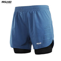 ARSUXEO Mens Running Shorts 2 in 1 Quick Dry Sport Shorts Athletic Training Fitness Short Pants Gym Shorts Workout Clothes B179