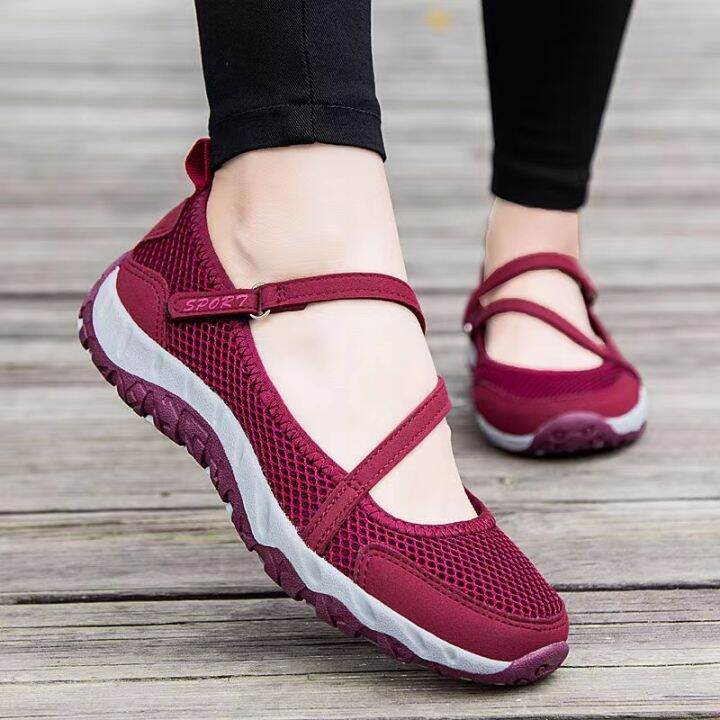 Rubber Shoes for Women Four Seasons Mesh Breathable Casual Nonslip