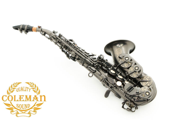 แซกโซโฟน-saxophone-curved-soprano-coleman-clc-552s-matt-black-nickel