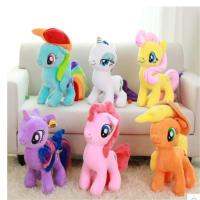 Toystoryshop 6ชิ้น/แพ็คน่ารัก Little Ponys ตุ๊กตายูนิคอร์นที่มีสีสันม้ากำมะหยี่นุ่มสัตว์ยัดไส้ของเล่นสำหรับสาวของขวัญคริสต์มาสวันเกิดสำหรับเด็ก20ซม.