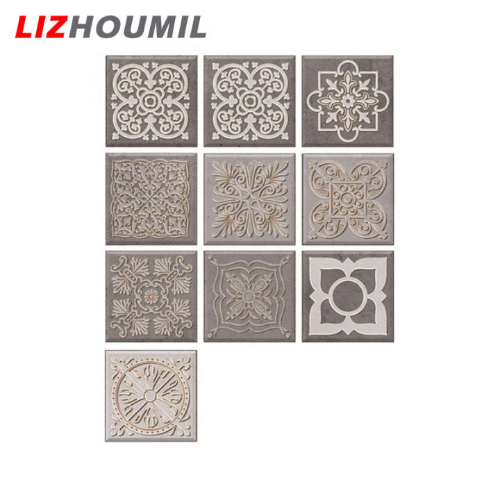 lizhoumil-สติ๊กเกอร์ติดผนังห้องน้ำ-10x10ซม-สติ๊กเกอร์ติดสติ๊กเกอร์ถอดได้กระเบื้องสติ๊กเกอร์ติดผนังลายอิฐศิลปะบนผนังสำหรับห้องครัวห้องน้ำ