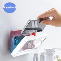 HOCE Bathroom Toilet Mobile Phone Holder Box Wall Mounted Soap Bracket 6 Inch Phone Storage Case For iPhone OPPO VIVO Waterproof Shower Watching Holde