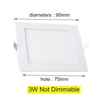 Dimmable LED Panel light square panel light 3w 6w 9w 12w 15w 25w ceiling recessed lamp warm/natural/cool white AC85-265V+ Driver