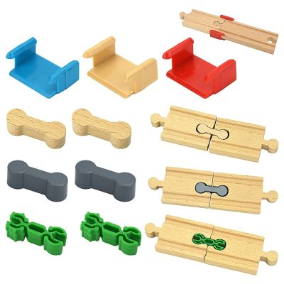 Wooden Railway connect Fixer Train Track Set Accessories Connector Toys Holder Fit Biro Educational Wooden Track Toys