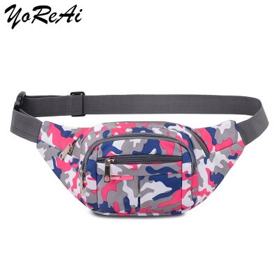 YoReAi New Camouflage Grain Bum Bag Canvas Unisex Fanny Pack Waist Hip Belt Bags Purse Pouch Pocket Travel Running Sport Bum 【MAY】