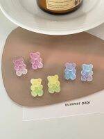 SUNSET 2023 ใหม่เกาหลี Kawaii ตลกต่างหูสตั๊ดขนาดเล็กน่ารัก Frosted Candy Bear ต่างหูแฟชั่นเครื่องประดับที่สวยงาม