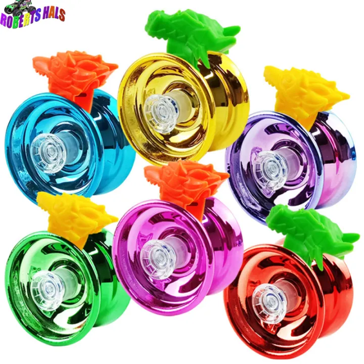 Roberts Hal【Fast Delivery】Metal Yoyo For Kids Colorful Professional 3 Bearing Alloy Yo-yo With String Ring Birthday Gifts For Children