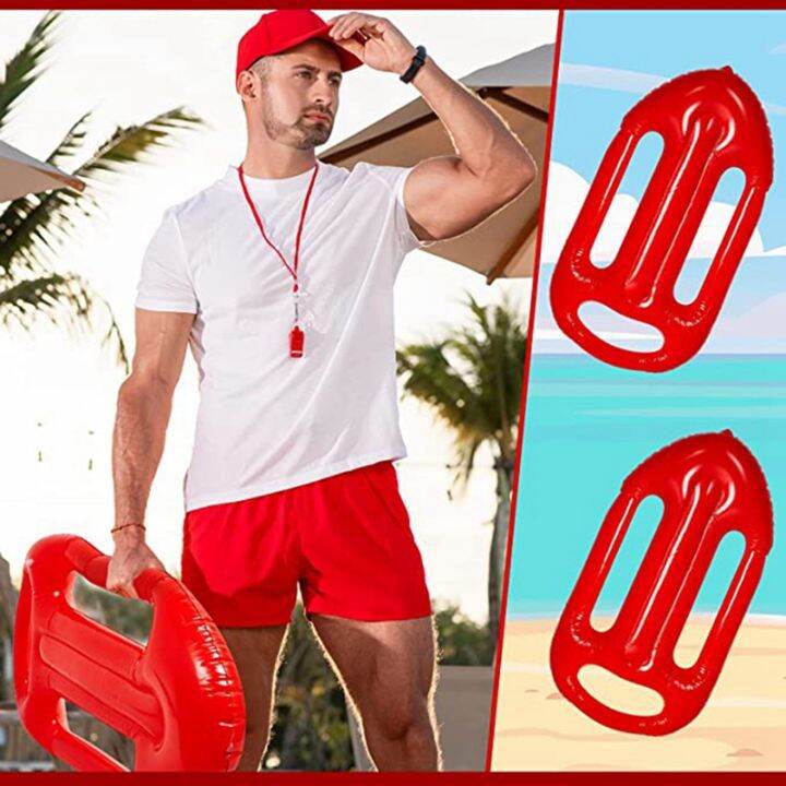 beach-lifeguard-inflatable-floating-board-children-practice-swimming-surfboard-red-inflatable-floating-board-blowing-toy