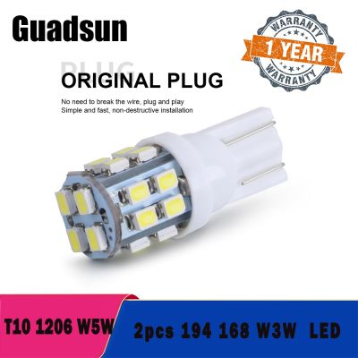 2pcs Car LED Lights 1206 200LM T10 W5W 194 168 W3W Canbus IP65 360 Surround Lighting White 12V For Car License Plate Lamps