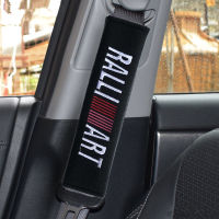 RALLIART Soft Car Belt Cover เข็มขัดนิรภัยสำหรับรถยนต์ ชุดเข็มขัดนิรภัยสำหรับรถยนต์ เบาะรองไหล่อุ่น ๆ เข็มขัดนิรภัยสำหรับรถยนต์มิตซูบิชิ