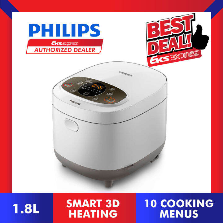 Philips HD4533 Viva Collection 1.8L Fuzzy Logic Rice Cooker with 10