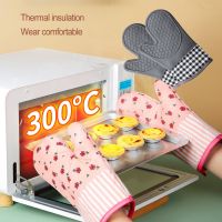 【CW】 1 Pc Heats Resistant Gloves Microwave Oven Temperature Insulation Mitts for Restaurant Gray