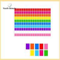 YOUTH BEAUTY 2000PCS หลายสี สติกเกอร์ติดด้วยตนเอง สี่เหลี่ยมมุมฉาก สติกเกอร์ทองแดง สติ๊กเกอร์ป้ายติดราคา ออฟฟิศสำหรับทำงาน 10สี ป้ายสีติด