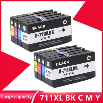 8 Pieces Compatible For HP 711XL 711 HP711 Ink Cartridge Full With Ink For HP Designjet T120 T520 Printer