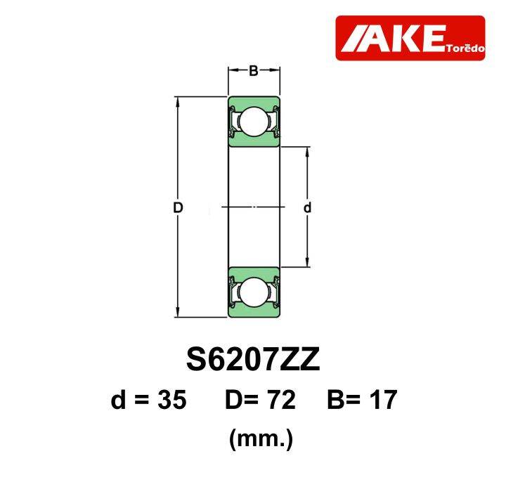 s6207zz-ตลับลูกปืนเม็ดกลมสแตนเลส-ฝาเหล็ก-stainless-ball-bearing-ss6207z-s6207z-ขนาดใน35-นอก72-หนา17-มิล-จัดจำหน่ายโดย-ake-tor-do