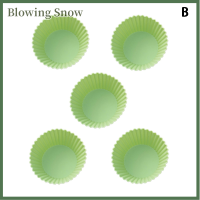 เป่า5ชิ้นการอบมัฟฟินแม่พิมพ์ซิลิโคนคัพเค้กภาชนะอบไม่ติดทนความร้อนได้แม่พิมพ์เค้กซิลิโคนใช้ซ้ำได้อุปกรณ์ตกแต่งเค้กแบบ DIY