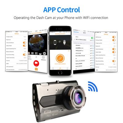 กล้องติดรถยนต์ Wifi ดีวีอาร์ GPS Full HD 1080P กล้องติดรถยนต์ Kamera Spion รถขับเครื่องบันทึกวีดีโอจอดรถกล่องดำการมองเห็นได้ในเวลากลางคืน