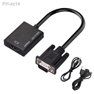 ❐ VGA Male to HDMI-compatible Female Converter Adapter Cable With Audio Output 1080P VGA HD Adapter for PC laptop HDTV Projector