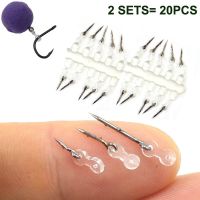 【hot】 20pcs Metal Bait Spike Carp Fishing Accessories Boilies Pin with Rubber Corn Ronnie Hair Rig Feeder Tackle