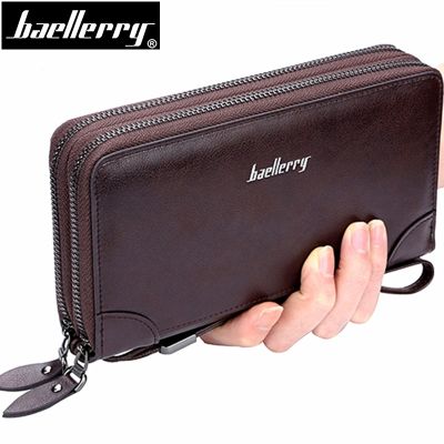 （Layor wallet） มัลติฟังก์ชั่ผู้ชายกระเป๋าสตางค์หนังชายกระเป๋าคลัทช์ซิปกระเป๋าเหรียญผู้ถือบัตร Baellerry แฟชั่นกระเป๋าโทรศัพท์ Carteira