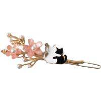 10 pcslot fashion accessories metal enamel cat sakura barrettes hairclip hair pin clip Clamp Ornaments