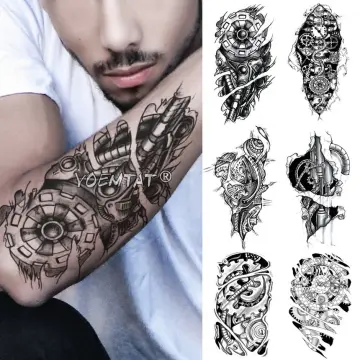 ROARHOWL Large arm Temporary Tattoo sleeve  Very cool machine 3D realistic  fake tattooswound robot makeup Temporary Tattoos for men andwomen pattern  1  Amazoncomau Beauty