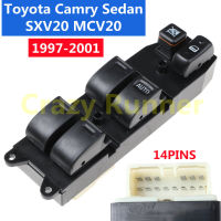 14pin สวิทช์กระจกไฟฟ้า สวิทช์กระจกประตู สวิทซ์ยกกระจก ด้านหน้าขวา Toyota Toyota Camry ซีดาน SXV20 MCV20 1997-2001 (ไม่ใช่สำหรับรุ่น XLE)