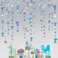 【YF】 Iridescent Birthday Banners Under The Sea Hanging Decorations Starfish Jellyfish Paper Garlands Baby Shower