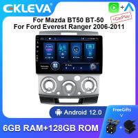 EKLEVA 6 + 128GB Carplay Android 12 2วิทยุ Din สำหรับ Mazda BT50 BT-50สำหรับฟอร์ดเอเวอเรสต์ Ranger 2006-11รถเครื่องเล่นมัลติมีเดียระบบนำทาง GPS