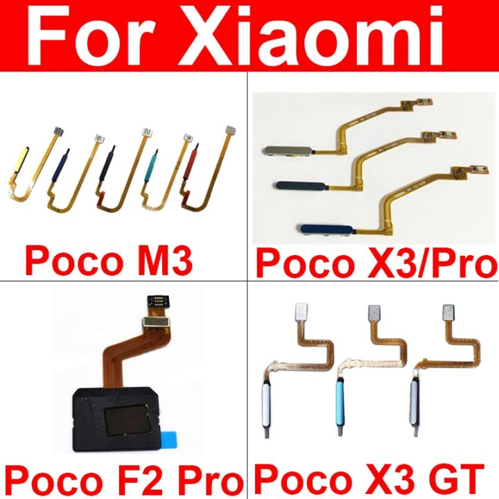 Fingerprint Touch Flex Cable For Xiaomi Poco X3 Pro F3 Pro X3gt M3 For Redmi 9t Menu Key Sensor 7631