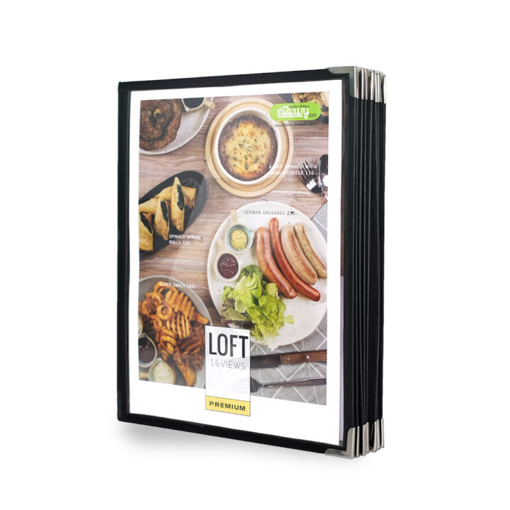 แฟ้มเมนู-loft-premium-รุ่น-book-style-16views-แฟ้มเมนูอาหารขนาด-a4-แฟ้มเมนูอาหาร-เล่มเมนูอาหาร-เล่มเมนูอาหารกันน้ำ-แฟ้มปกสอดa4-แฟ้มเมนูพลาสติก